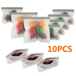 10/20pcs Food Storage Bag Reusable Stand Up Zip Shut Bag Leakproof Containers Fresh Bag Sealed Snack Fresh Wrap Bags Thickened