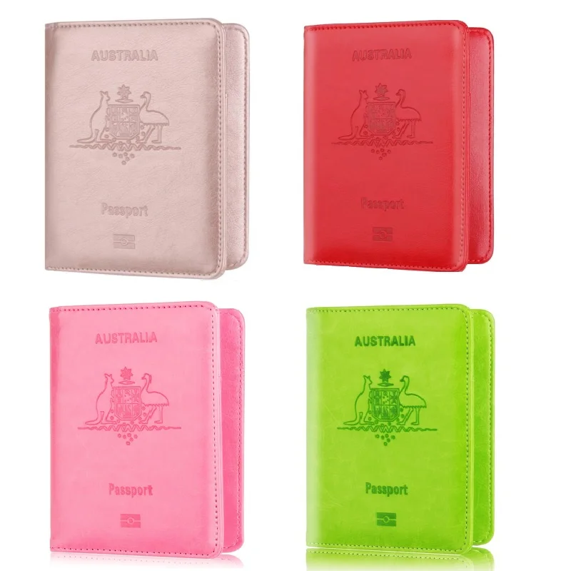 Australia Travel Passport Cover Wallet Unisex Business Multifunction Credit Card Purse Organizer Case