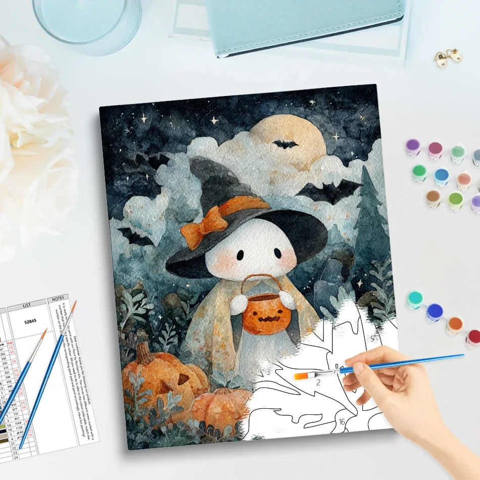 Diy Painting By Numbers Acrylic Paints Art Stuff Diy Set Funky Home Decor Items Color Markers Crafts Halloween Gift