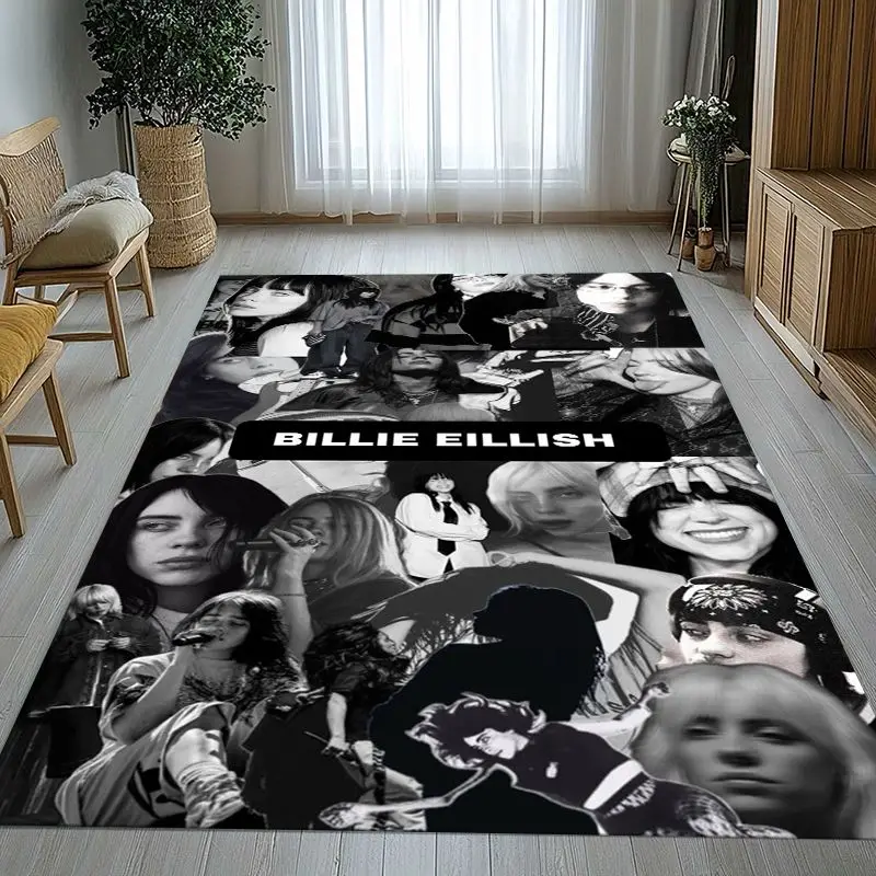 Billie Eilish Style Grunge Music Corner Area Rug,Soft Non-Slip Carpet Mat for Living Room Bedroom,Sofa Floor Rug,Home Decor Gift