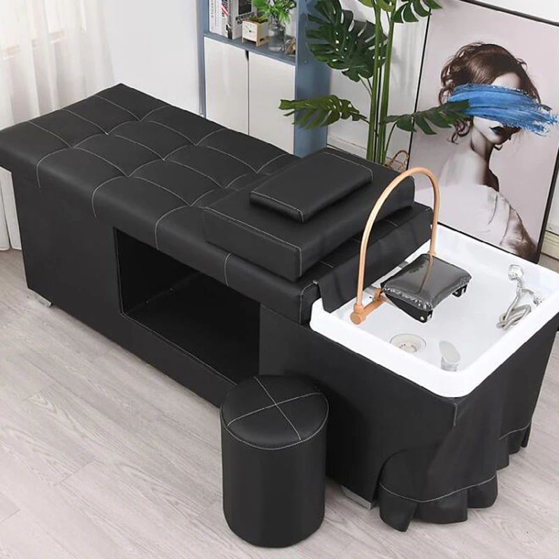 Nordic Barbershop Shampoo Bed Modern Luxury Beauty Salon Massage Shampoo Chair Spa Comfort Salon Furniture Silla Peluquería FYSB