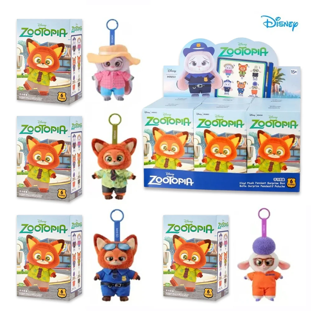 Caja Sorpresa Coleccionable de Zootopia de Disney 2026, Figura de Anime de Nick y Judy, Muñeco de Vinilo de Peluche, Colgante de Personaje de Dibujos Animados de Moda, Caja Misteriosa