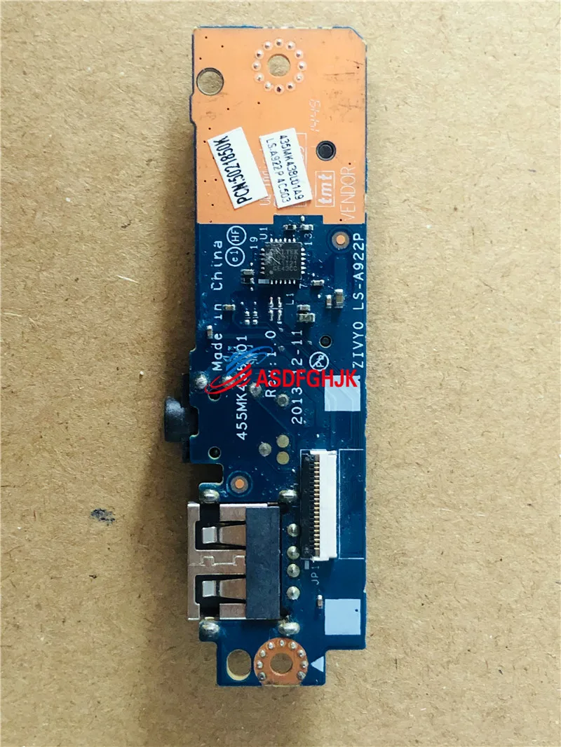 Used  FOR  Para Lenovo IdeaPad Yoga 2 13 Jack de Audio lector de tarjeta placa con puertos USB LS-A922P trabajo 100% perfecto