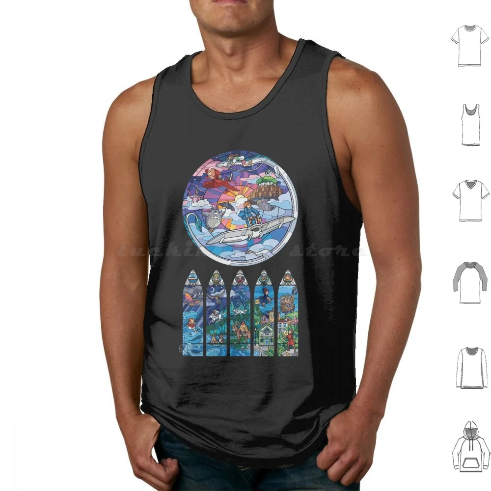 Studio Ghibli Tank Tops Print Cotton Studio Ghibli