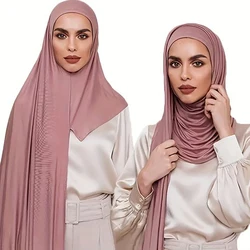 Ramadan Jersey Instant Hijab Scarf for Muslim Women Shawl Stretchy Easy Hijabs Modal Cotton Scarves Headscarf African Turban