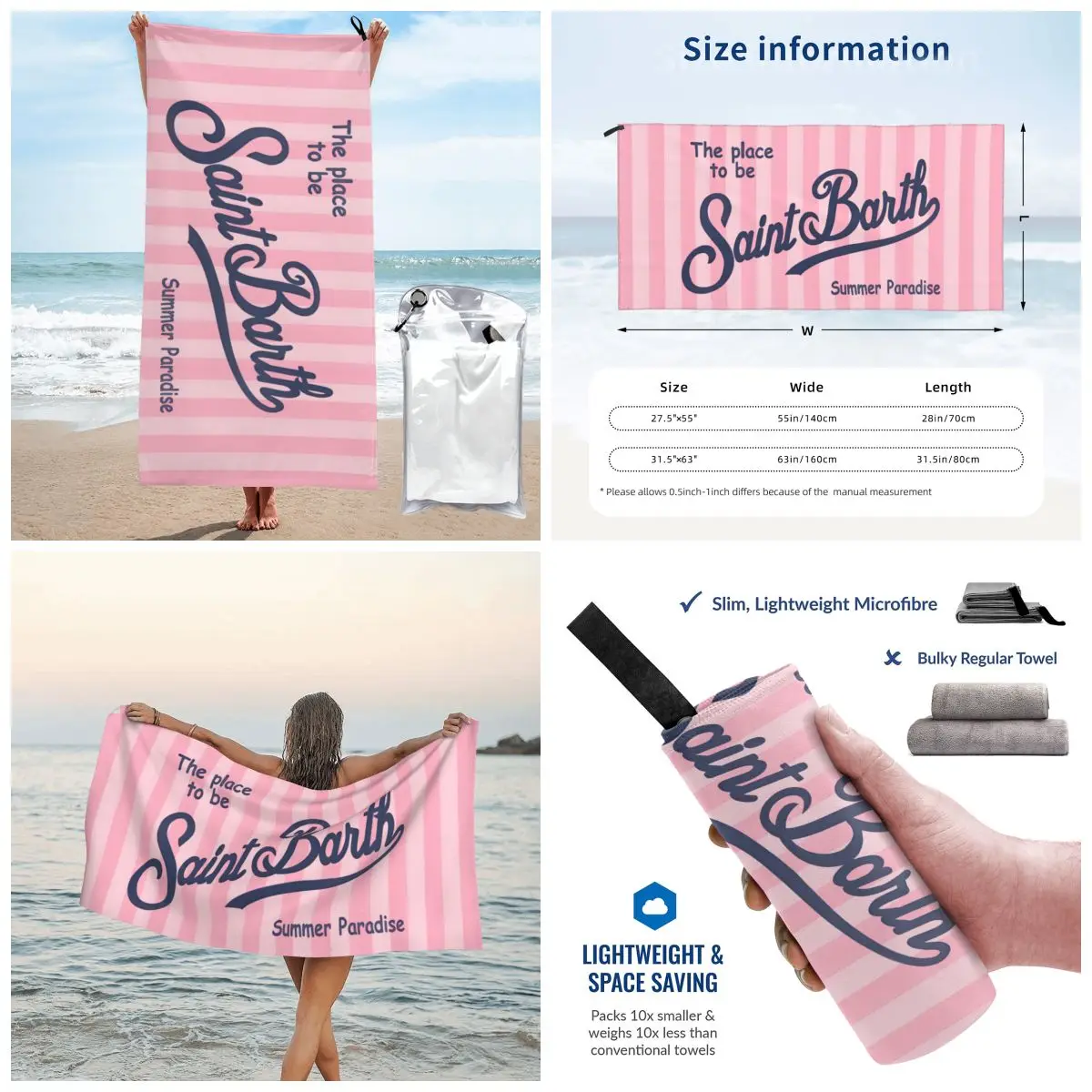 Quick Drying Bath Towels S-Saint-B-Barth Oversized Printing Towel Super Absorbent Pool Towel Blanket