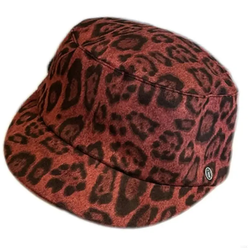 من السهل الرعاية ليوبارد تصميم قبعة البيريه لينة فو الجلد المدبوغ قبعة الشتاء المألوف ومريحة للنساء الرجال Y166