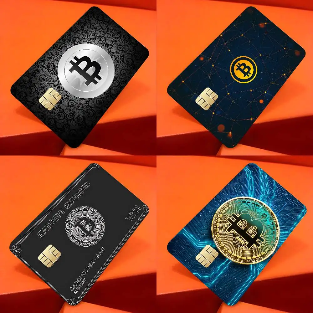 Virtual Currency B-Bitcoin Credit Card Skin Stickers Suitable For VISA Card Bus And Subway Contactless IC Cards