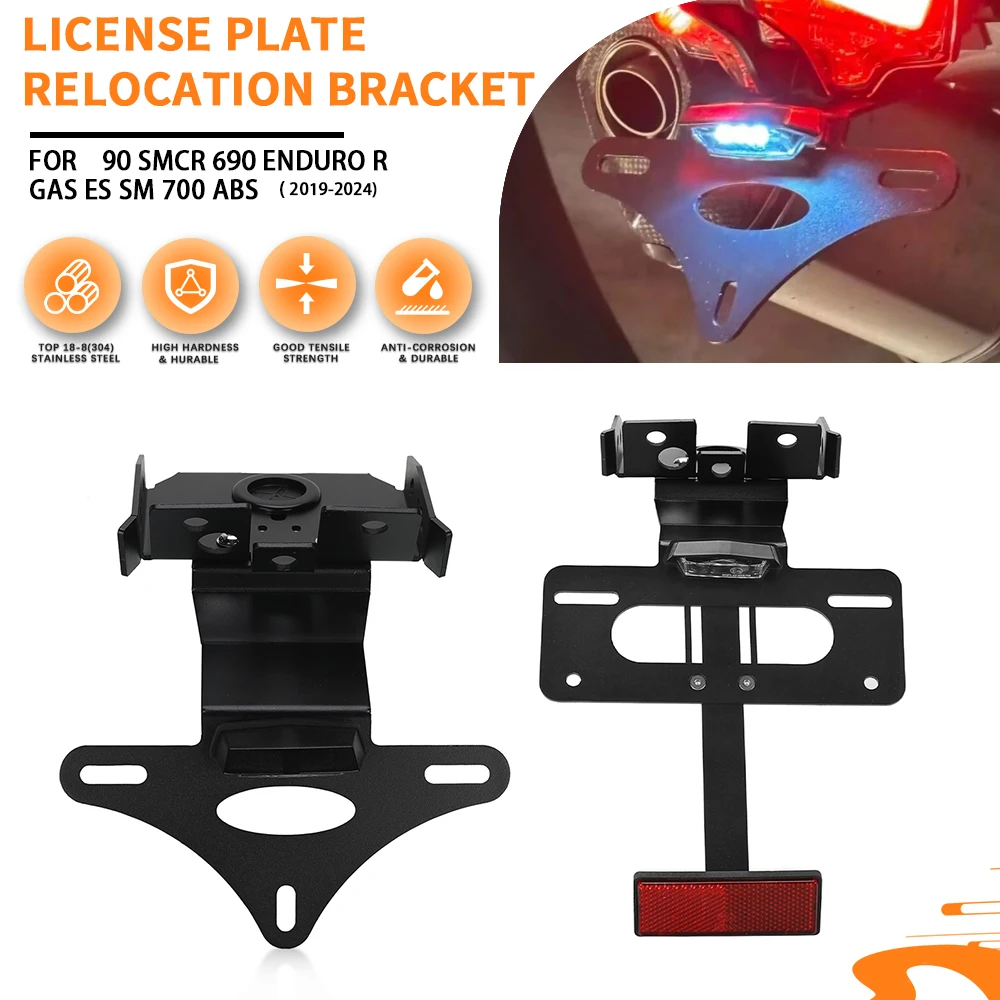 Für 690 SMCR 690 Enduro R ​ Gas Gas ES SM700 ABS 2019–2024 Kennzeichenhalter Halterung Hinten Schwanz Ordentlich Fender Eliminator Kit