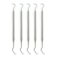 5 uds doble gancho Dental Explorer sonda herramienta de dentista herramienta Dental de acero inoxidable limpieza de dientes higi