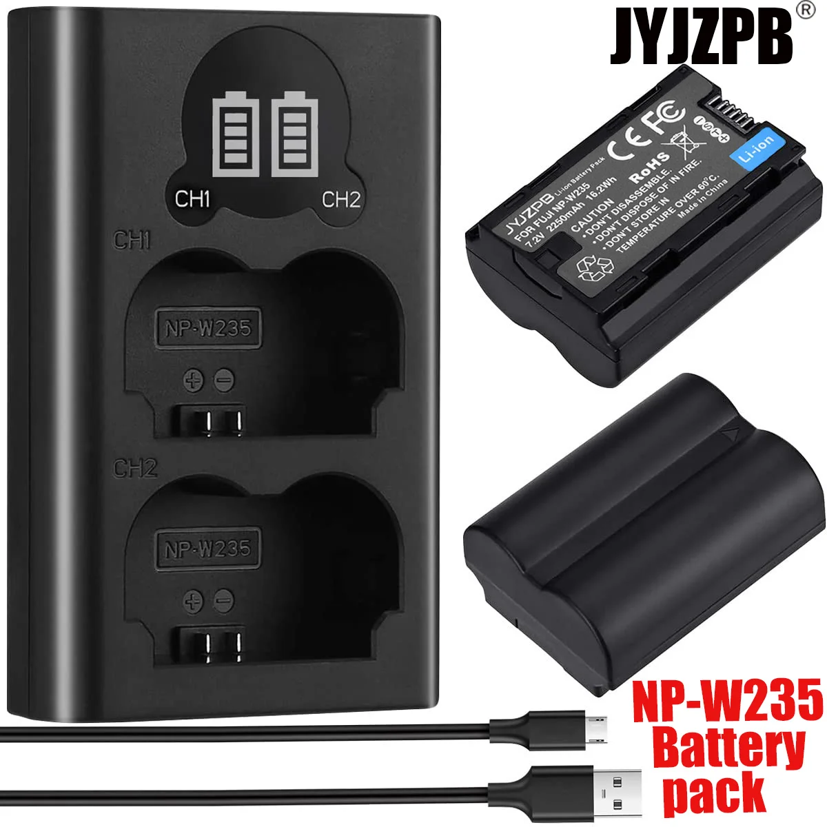 

NP-W235 Battery Charger Set，for Fujifilm XT4, X-T4, X-T5, X-H2S, GFX100S, GFX 50S II, X-H2, X-S20，VG-XT4 Camera Battery 2 Pack