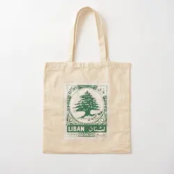 Lebanon Stamp Cotton  Canvas Bag Women Grocery Ladies Travel Handbag Designer Tote Fashion Fabric Shopper Printed Unisex