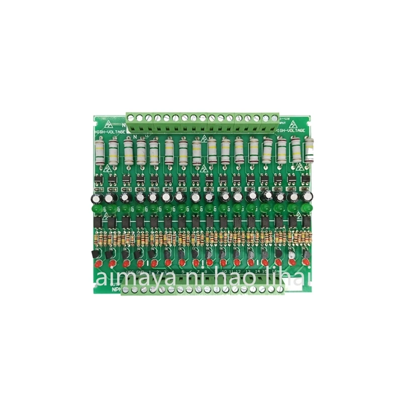 

220V Optocoupler Isolation Module/16 Channels 220V Detection Module/ AC Power Detection/Card Guide Rail
