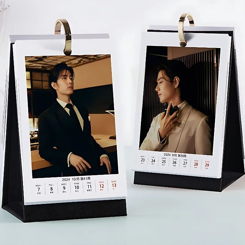 New 2025 Xiao Zhan Weekly Calendar Celebrity Fashion Loose-leaf Calendar Surrounding Creative Desktop Display