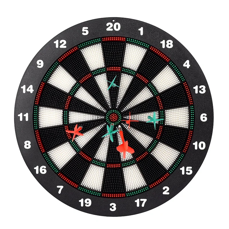 ชุดแผ่นปาลูกดอกขนาด 16 นิ้ว, ลูกดอกพลาสติกหัวยางนิ่ม พร้อมที่ยึดลูกดอก ใช้เล่นกีฬาของเล่นกลางแจ้งหรือแขวนหลังประตู 6 ลูก