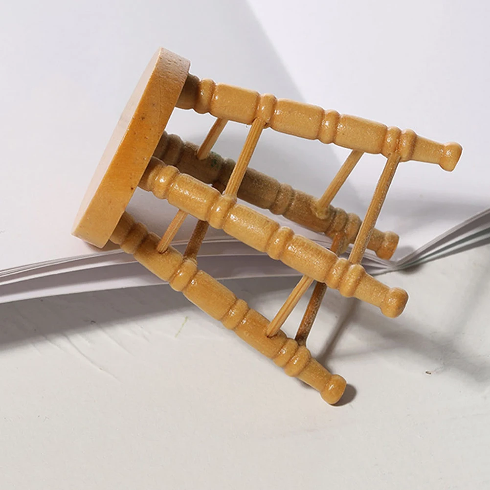 4 stks Mini Ronde Kruk Hoge Been Houten Micro Kruk Voor Poppenhuis Ambachten Natuurlijke Log Stijl Meubels Miniatuur Accessoires Mini