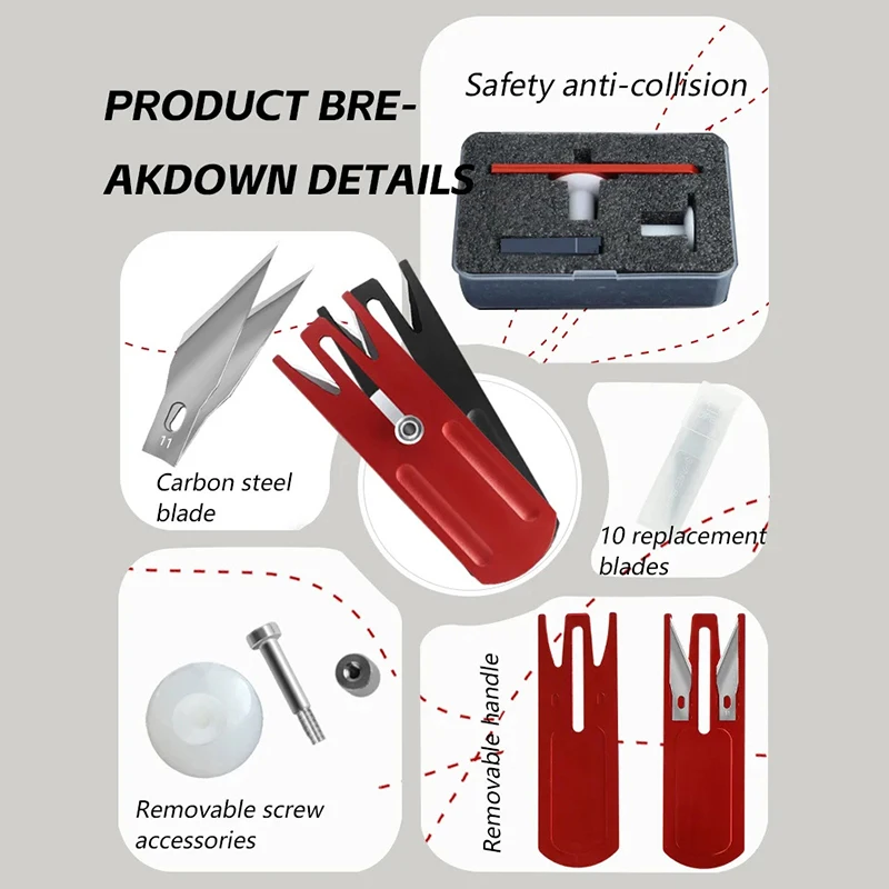 Multifunctional Film Cutting Knife Wrapping Paper Cutter With Packaging Box Safety Paper Cutting Tool For Window Tint Car Wrap