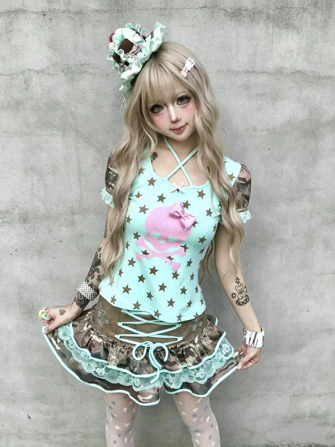 Sweet Kawaii Crop Top Women Summer Clothes 2000s Y2k Star Print Cute Aesthetic T Shirts Kpop Hot Girl Camis Cuteore Y2k Baby Tee