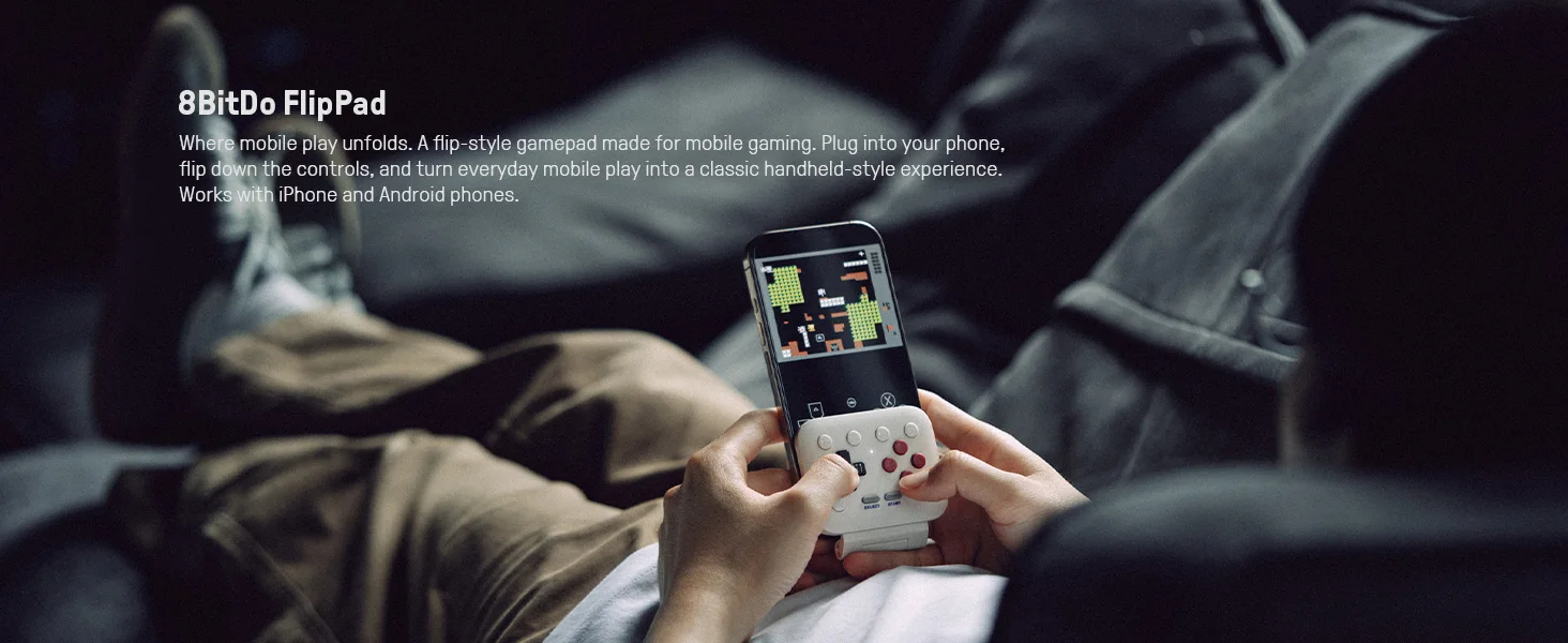 8BitDo Gaming Gamepad FlipPad USB-C Flip-Style Mobile Game Controller für iPhone Android Vertikaler Mobiler Controller – Detail 2