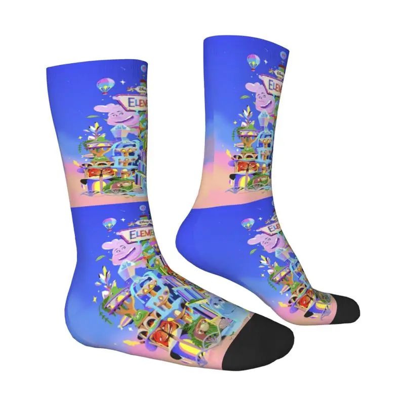 Custom Cool Printing Elemental Film Socks for Men Women Stretch Summer Autumn Winter Cinder Lumen Crew Socks