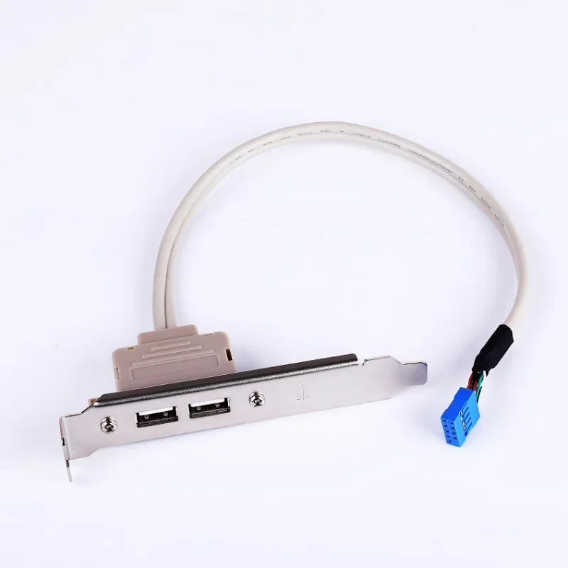 1pc Newest High Qulity Double Port USB Rear Motherboard Extension Cord Desktop PC Case PCI USB 2.0 Baffle Wire