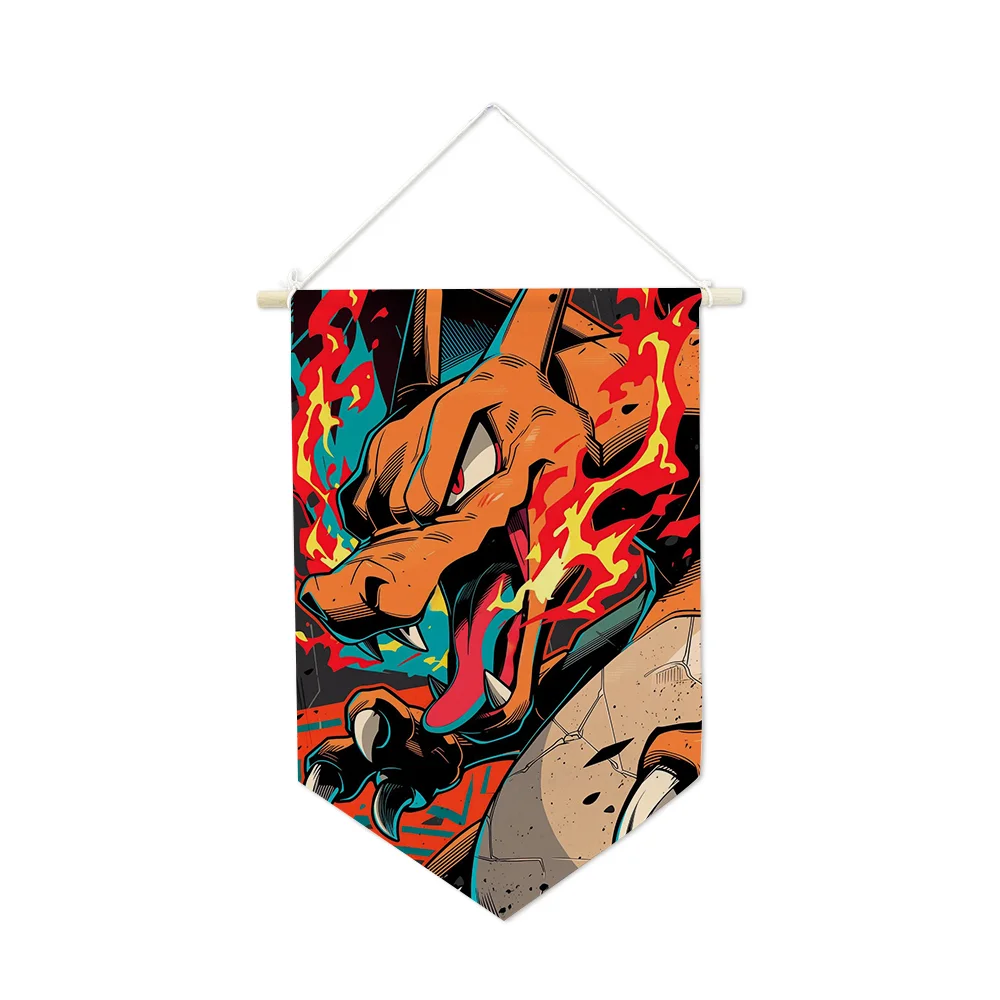 Pokemons Hanging Cloth Anime Print Wall Decor Canvas Women Crative Men Room Modern Home Art Decoration Kawaii Party Accessories view 3