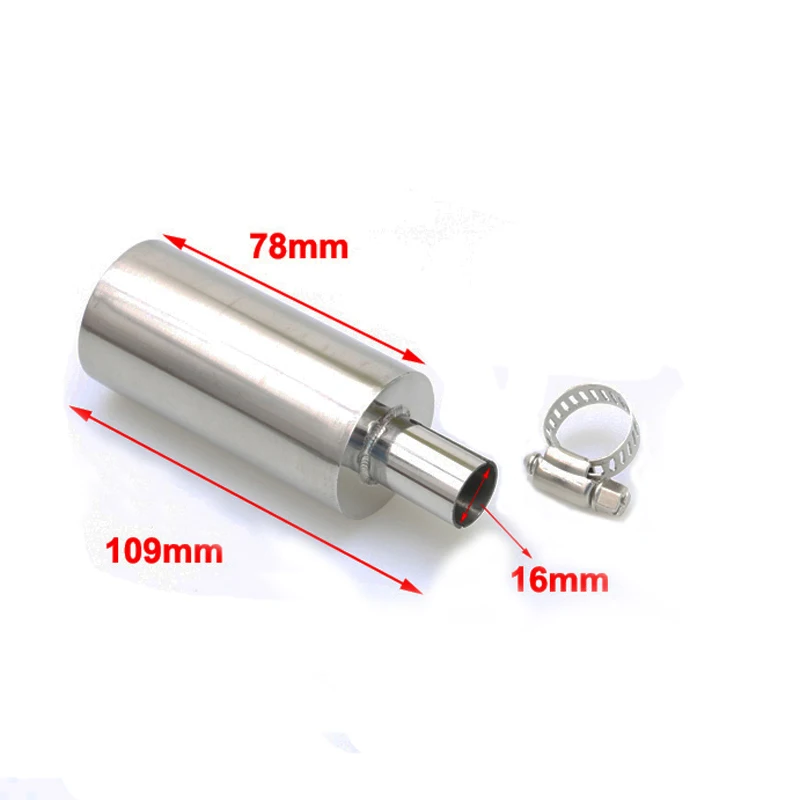 1PCS Exhaust Pipe Muffler Engine Silencer Length 109mm Inner Dia14mm Built-in Soundproof Cotton for RC Model Ship/Car/ Aircraft