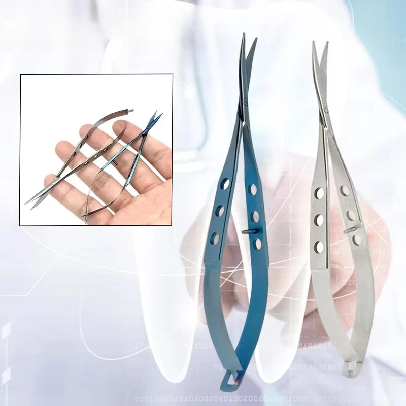 Conjunctival Scissors Curved Blunt Fine Tip Eye Scissors Titanium Ophthalmic Surgical Dental Instruments Micro