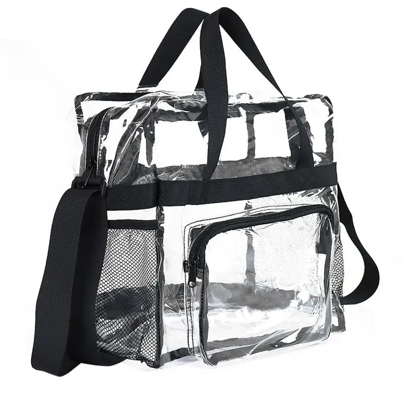 Grand fourre-tout transparent approuvé par le stade, sacs transparents, sac fourre-tout transparent pour le travail, le sport, les jeux de voyage,