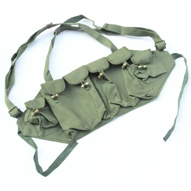 81-1 Type 6-cavity Canvas Chest Pouch for AK Ammunition Box Backpacking Equipment Tactical Vest Opera Costume Accessories