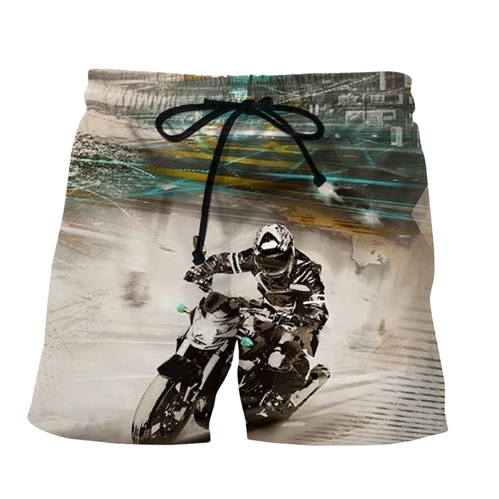 SONSPEE Summer Cool Racing Graphics Shorts Men Women Street Motorcyclist Sportwear 3D Print Motorcycle Plus Size Short Pants