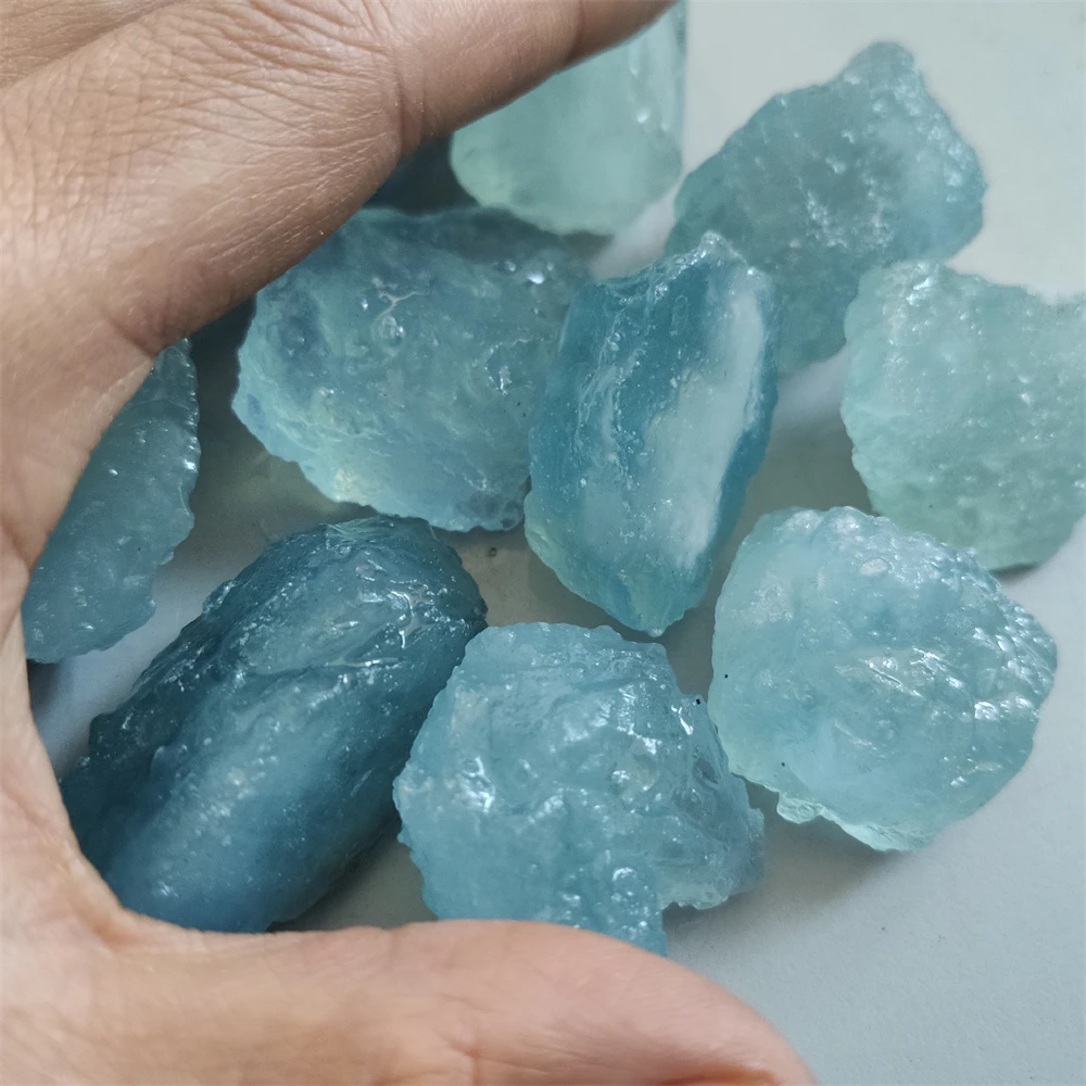 Natural Aquamarine Stone Quartz Beryl Gemstone For Making Jewelry Healing Crystal Mineral Specimen Collectible Decoration Gift