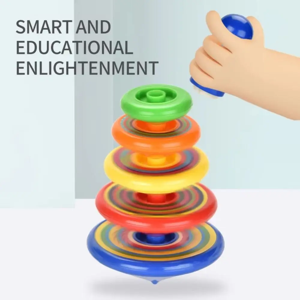 

Rotating Toy Stacked Spinning Top Gyro Folding Interesting Flying Stacking Gyroscopes Colorful Manual Launcher Gyroscope Set