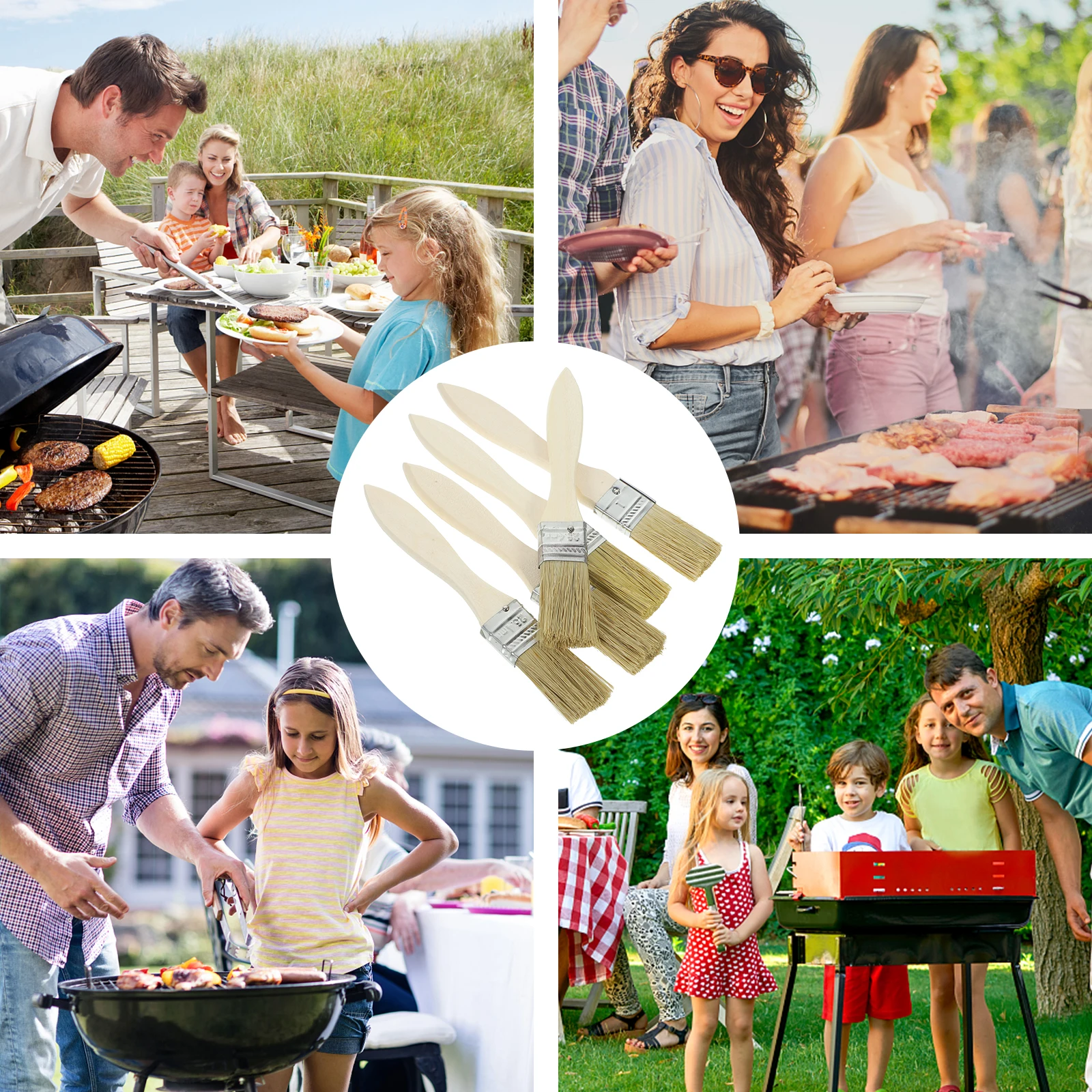 

36 Pcs Water Proof Brush Man Cleaning Brushes Deck Stain Wooden Bristle for Painting