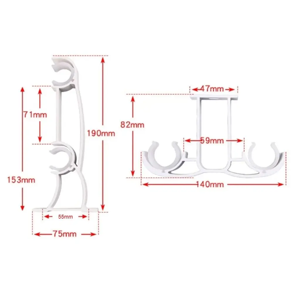 New Home Decor Side Top Mounted Hardware Holder Shower Curtain Pole Bracket Window Double Curtain Rod Brackets view 6