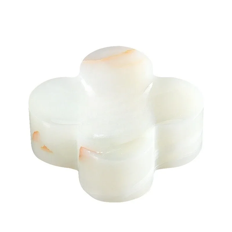 Modern Simple Natural Marble Petal Candlestick Ornament Home Furnishing Model Room Hotel Dining Table Candlestick Ornament