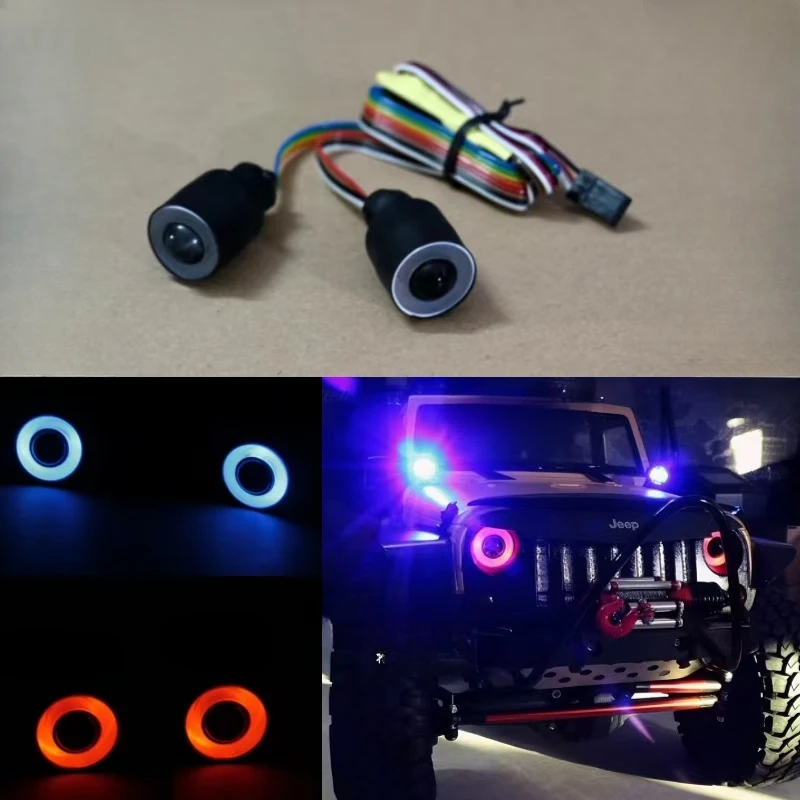 Jouet de simulation de voiture radiocommandée, lumière du soleil, yeux d'anges, 17mm, avec canal, pour 1/10 RC, voiture inoler AXIAL SCX10 Wrangler, pièces améliorées