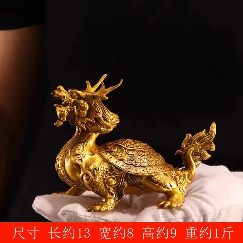 

Pair Of Copper And Ornaments, Eight Trigrams Dragon Head Turtle, Bixi Baxi, Chinese Style Home Decor For Living Ro