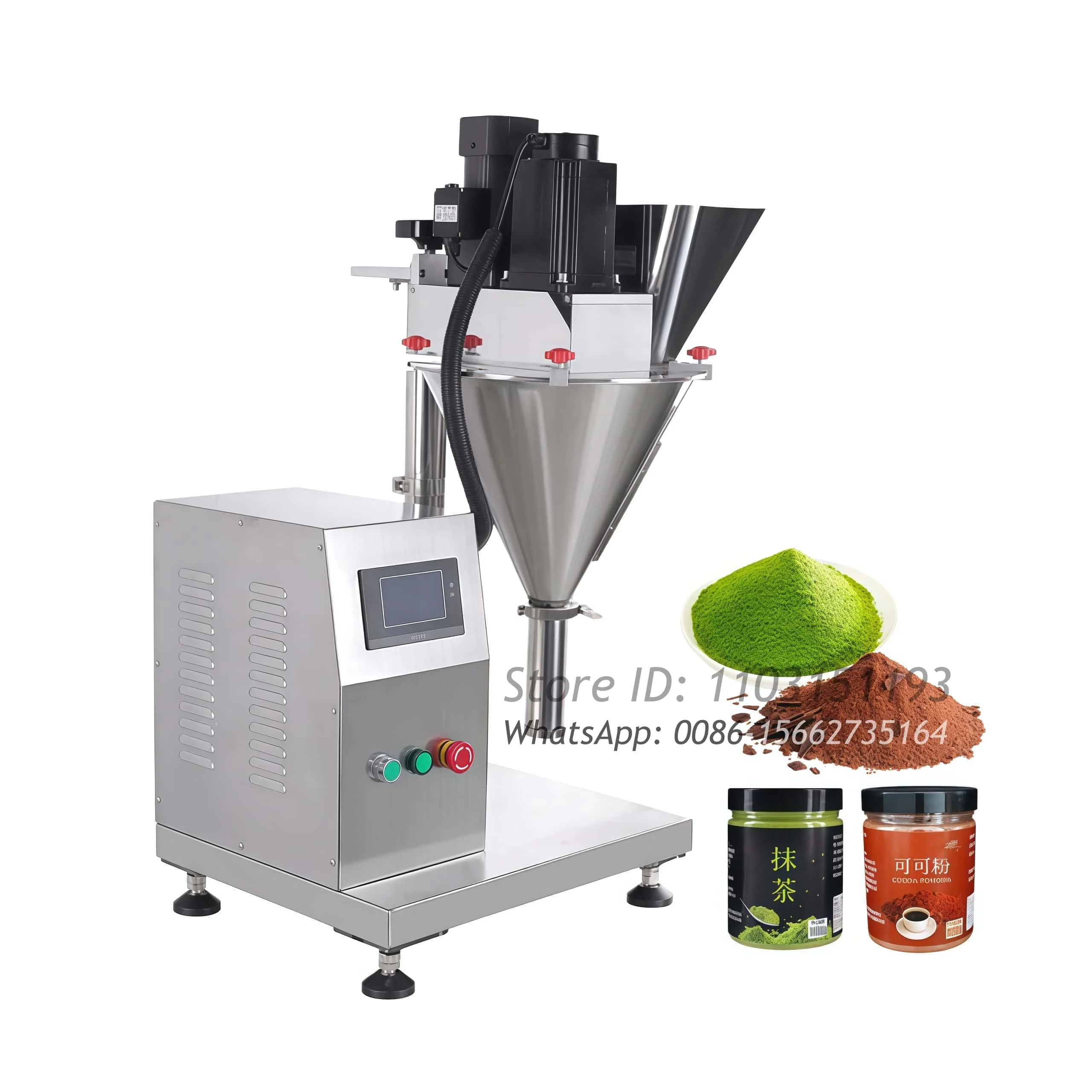 Micro Dosing Auger Filler 1g-500g For Dry Spices Flour Matcha Small Tabletop Powder Filling Machine With Spiral Screw Dispenser