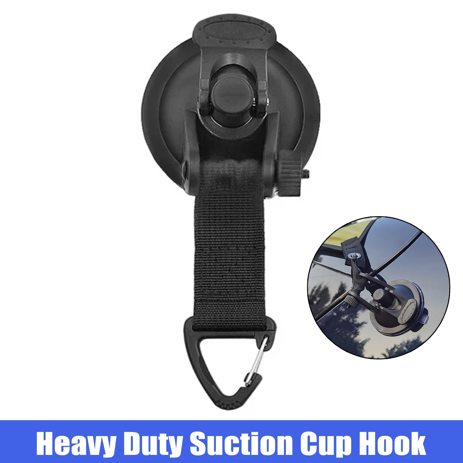 1x Suction Cup Camping Hook Tie Down Multifunctional Tents Strong Awning Windshield Boat RV Outdoor Camper Hanging Accessories