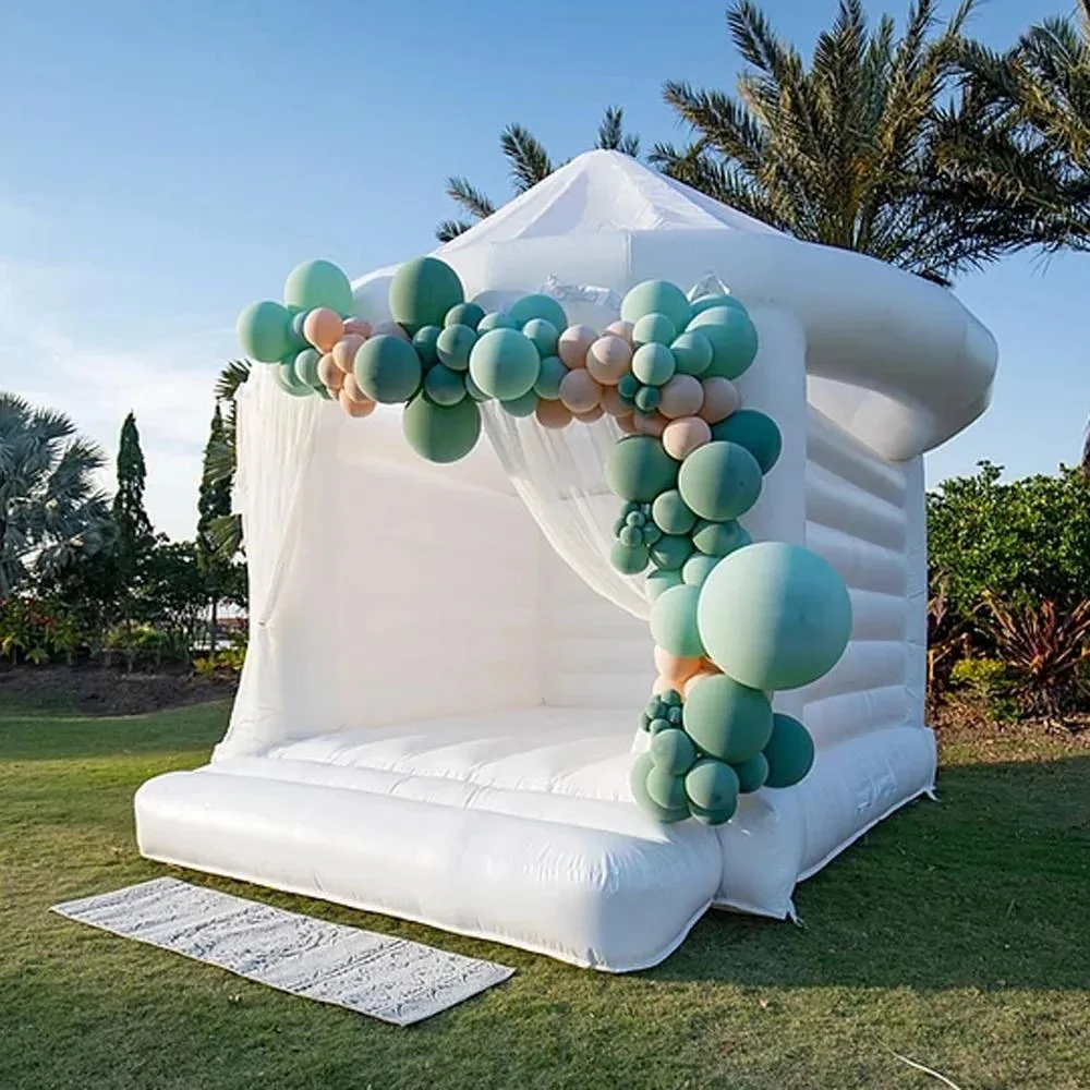 Casa inflable de rebote con soplador, cama de salto, castillo hinchable comercial para boda y cumpleaños, venta al por mayor