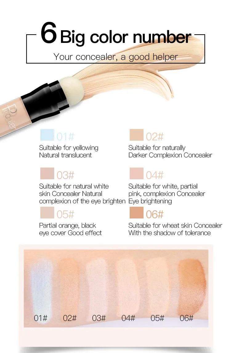 6 Kleur Hoge Dekking Concealer Corrector Gezicht Make-Up Foundation Crème Cover Acne Vlekken Donkere Kringen Hydraterende Basis Cosmetisch