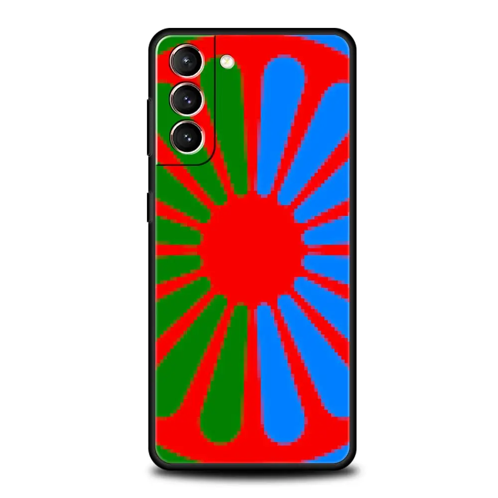 Gypsy Romani Roma Flag Case For Samsung Galaxy S22 S21 S20 Ultra FE 5G S24 S9 S10 Plus S23 S10E Silicone Phone Cover