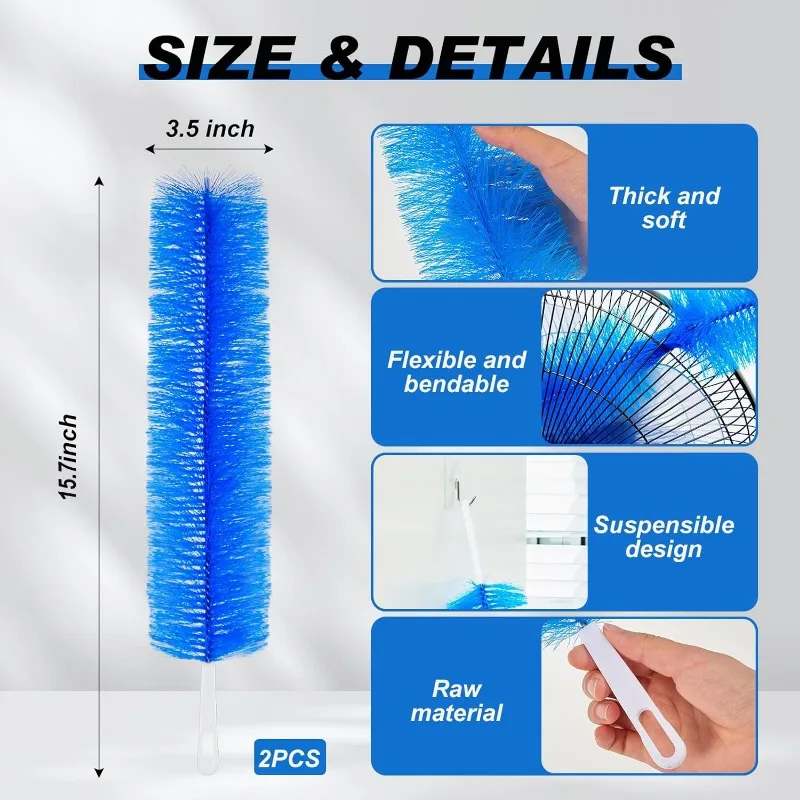 Cepillo De ventilador De 40cm, plumero De Microfibra flexible, eliminador De polvo para el hogar, cepillo De limpieza, aire acondicionado, muebles, Espanador De Pó
