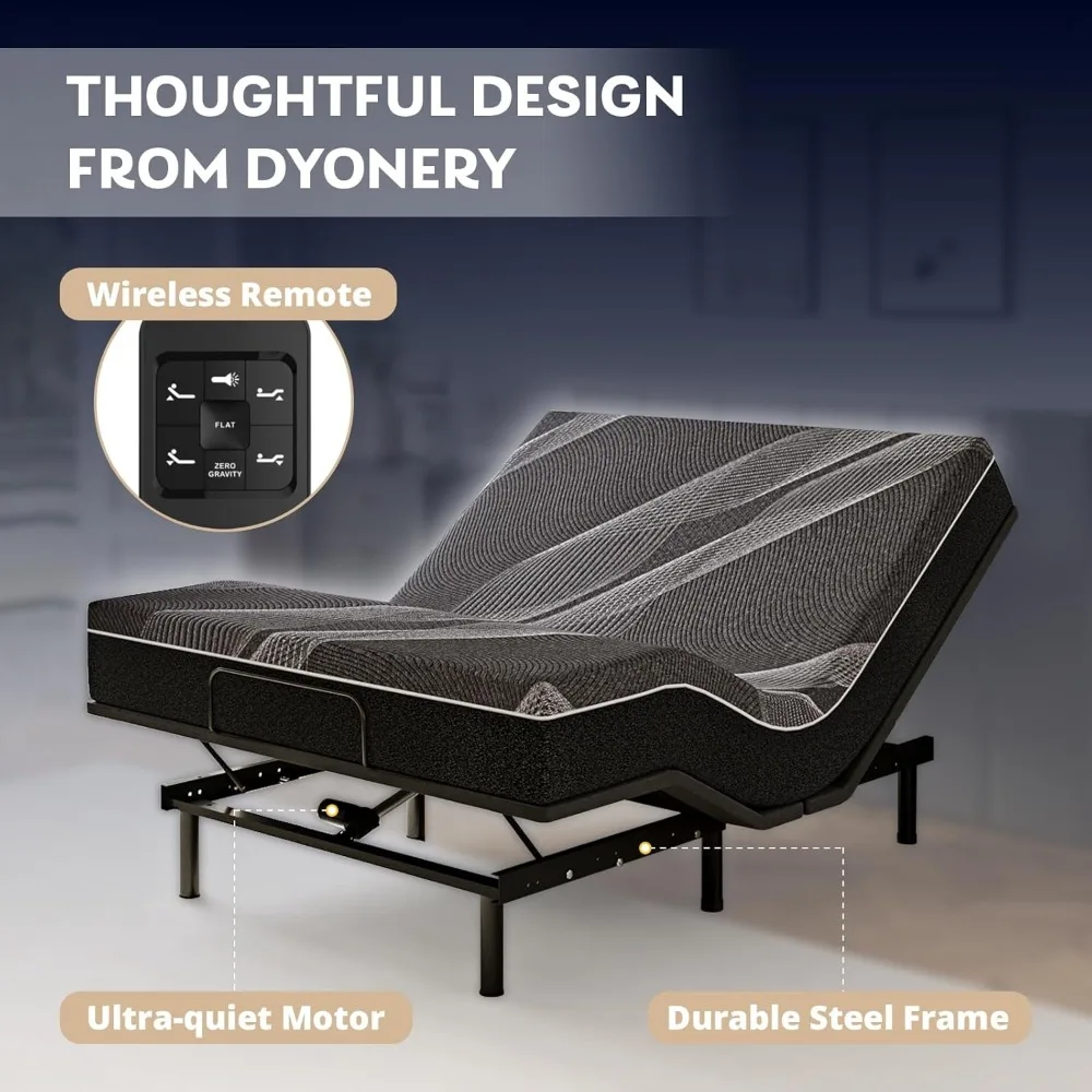 Twin XL Adjustable Bed Base Frame with Wireless Remote  Head and Foot Incline view 3