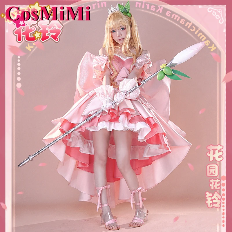 CosMiMi Hanazono Karin تأثيري أنيمي Kamichama Karin زي رائع الحلو الوردي فستان رسمي كرنفال حفلة لعب الأدوار الملابس