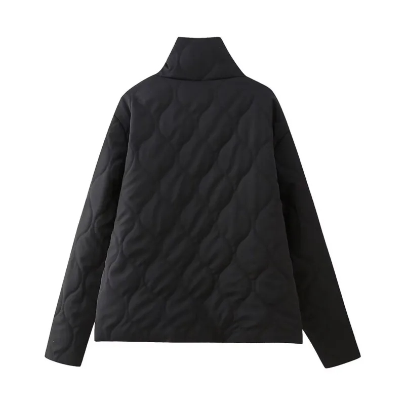 Women's Winter Jackets Coats Bow pocket decoration stand collar cotton Thick jacket Casual Female Simple Outerwear Fashion Tops