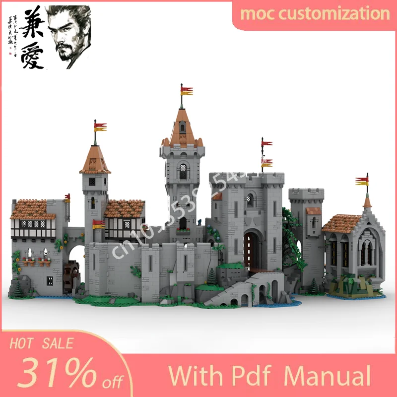 NEW 7202PCS Moc Lion Knight's Tower Architecture Model Building Blocks DIY Creative Assembly Bricks Kids Holiday Gift