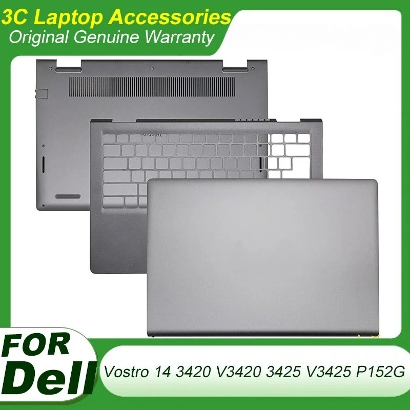New For Dell Vostro 14 3420 V3420 3425 V3425 P152G LCD Cover Rear Lid Back Case Upper Palmrest Bottom Base Case Grey Black Shell