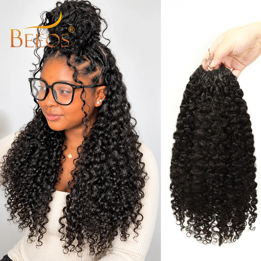 Miracle Knots Crochet Human Hair Burmese Curly Feather Crochet Human Hair Extensions Pre-Separated For Boho Braid Hair For Women